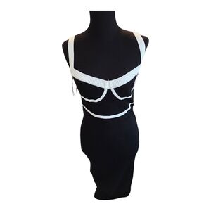 Almost Famous Black and White Midi Dress